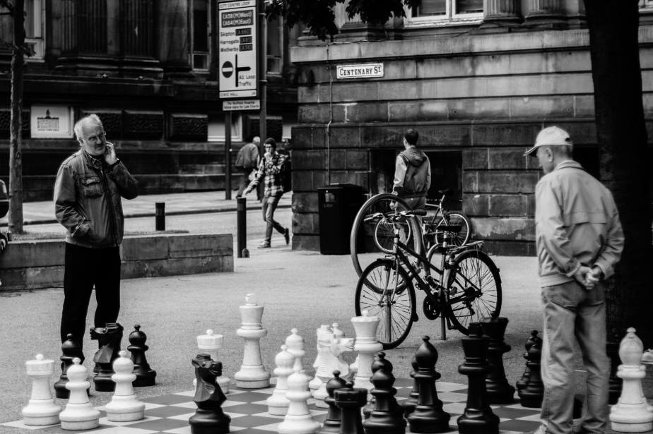 Street Chess outside Leeds art gallery